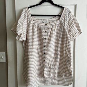 Ava & Viv Square Neck Woven Top